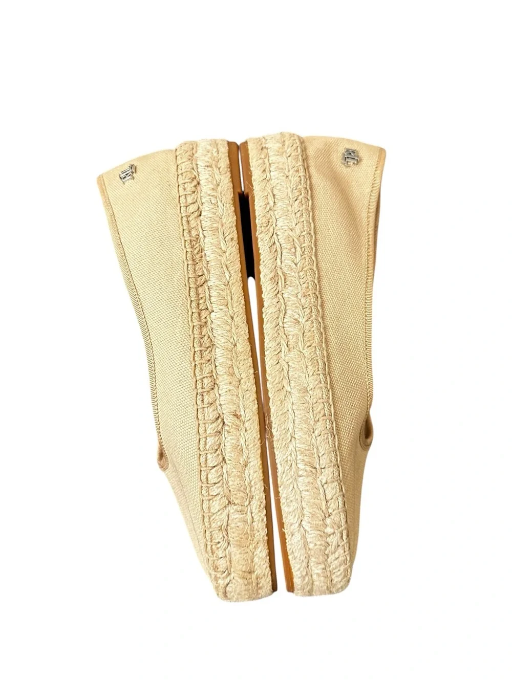 Ralph Lauren Tan Canvas Espadrille Platform Flats size 5.5
